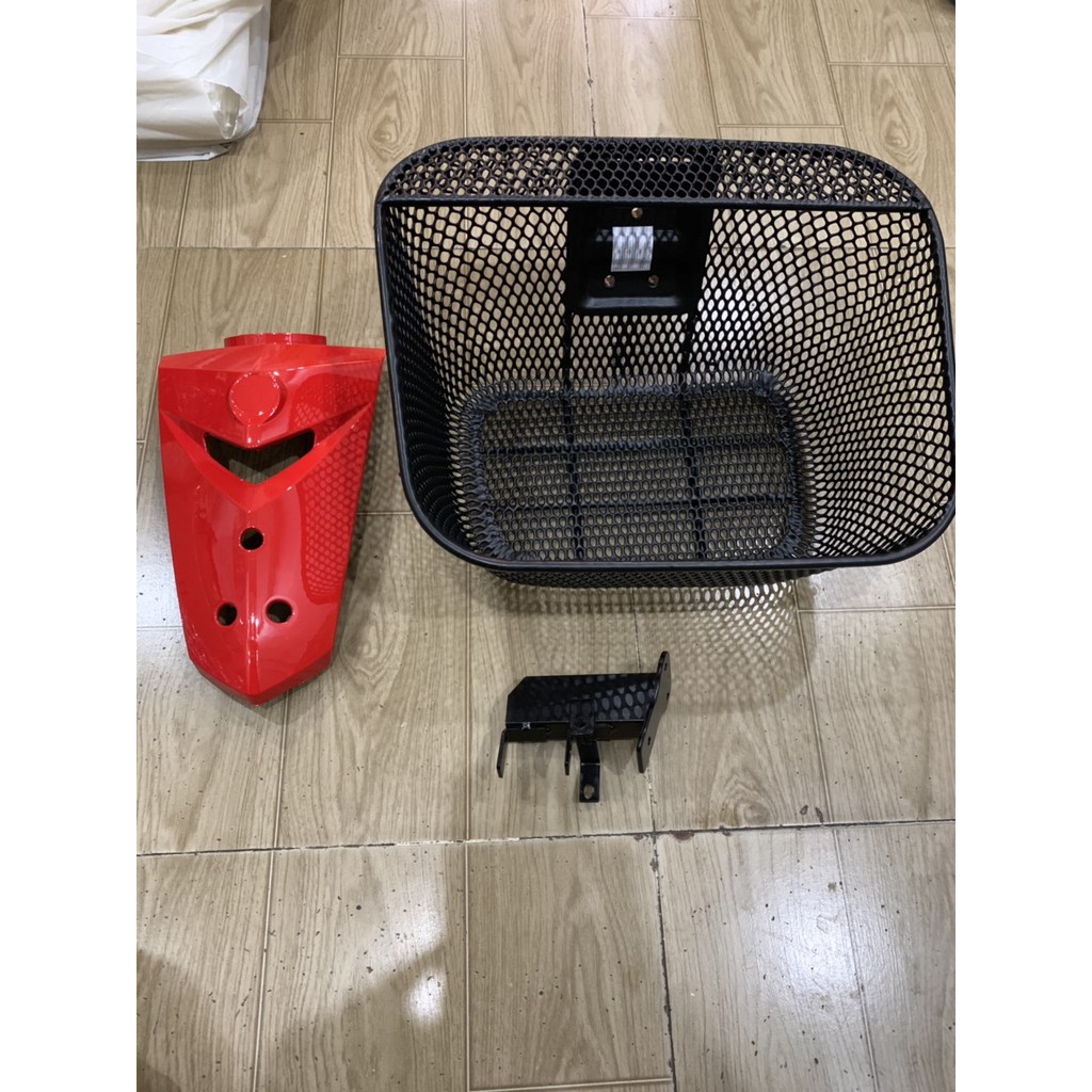 combo Rổ và bas và mặt nạ màu đỏ  xe sirius 1 bộ 3 món