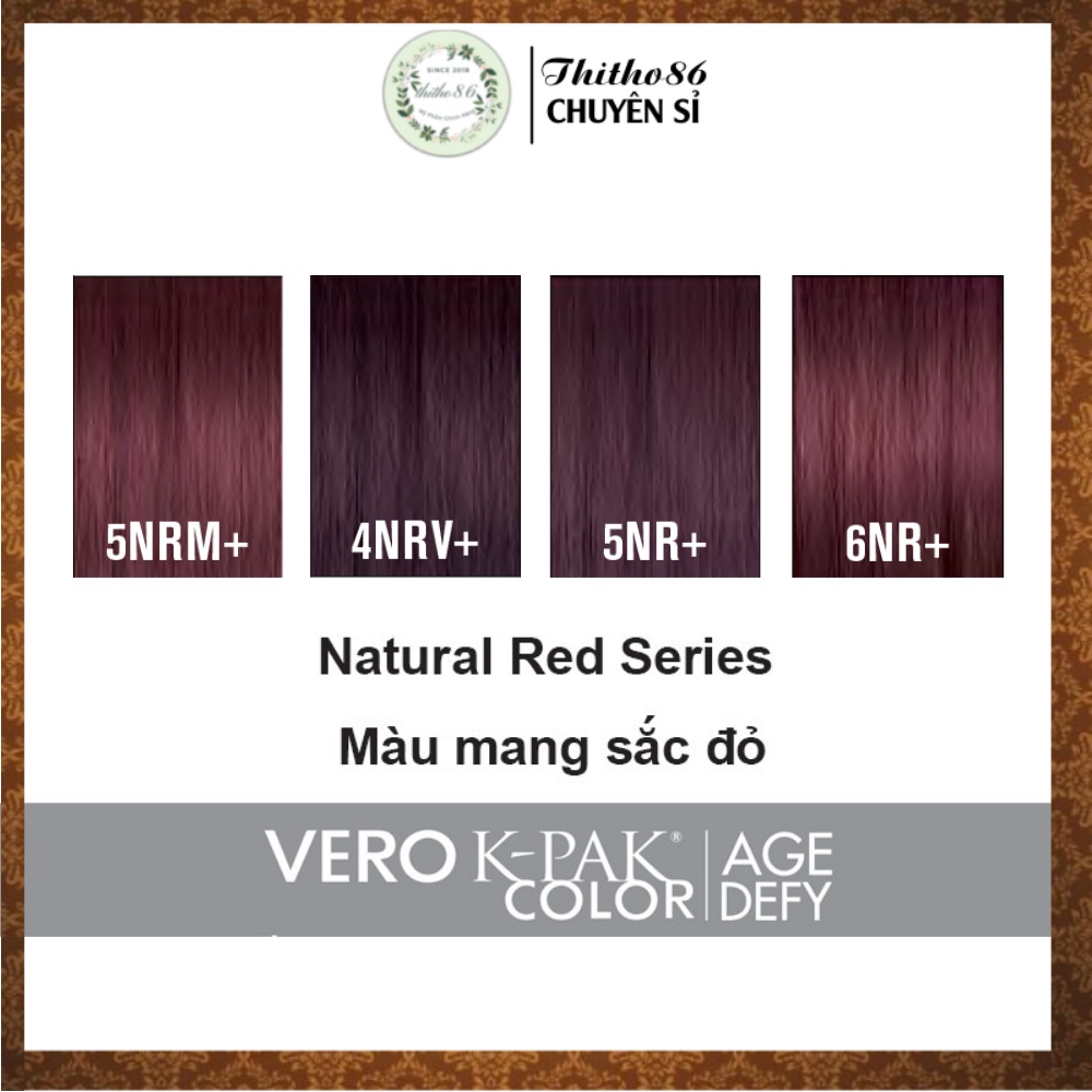 Natural Red Series NR/NRV - Màu nhuộm phủ bạc thời trang JOICO Vero K-Pak Color Age Defy (Tông màu tự nhiên ánh đỏ )