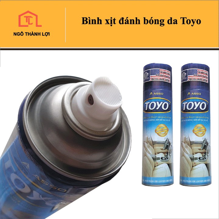 Bình xịt đánh bóng da Toyo - chai xịt đánh bóng gỗ, da salon, ghế da