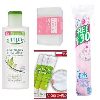 Combo Nước tẩy trang Simple 200ml và Bông tẩy trang