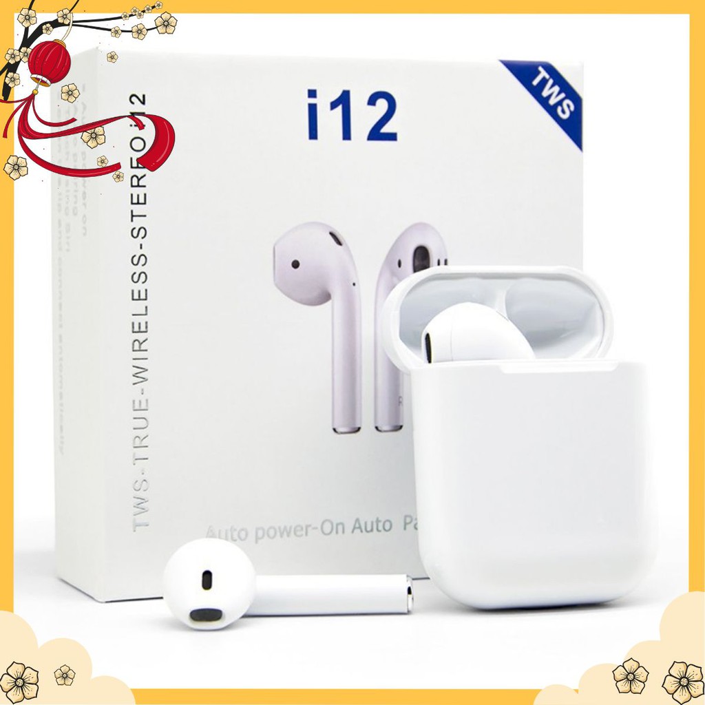 Tai Nghe Bluetooth Chính Hãng I12 Không Dây Nhét Tai Phụ Kiện Tai Nghe Điện Thoại IOS Và Android Siêu Hay PVY-28