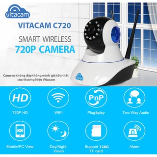 Camera ip chính hãng vitacam c720 - hd 720p