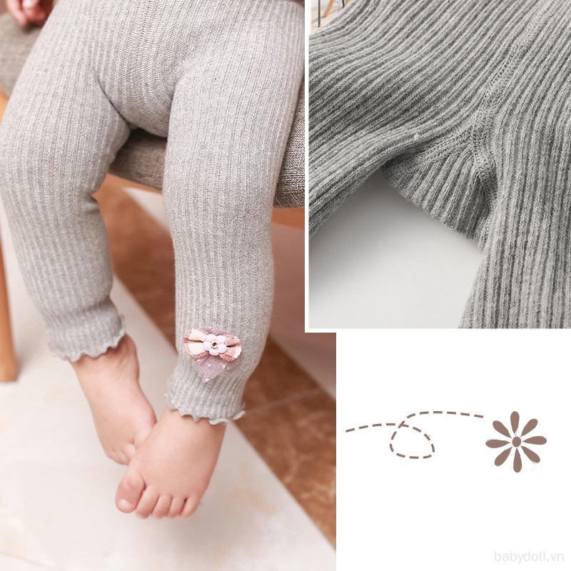 Quần Tất Dệt Kim Đính Hoa Thời Trang Cho Bé