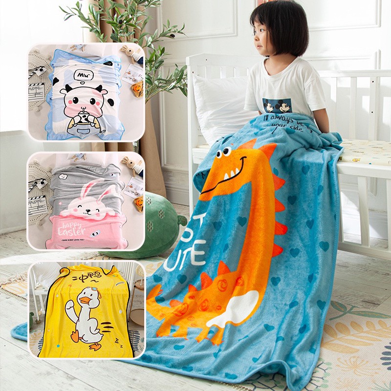 Chăn Lông Tuyết Hoạt Hình 2 Mặt Mềm Mại Cho Bé (KT 100x140cm)