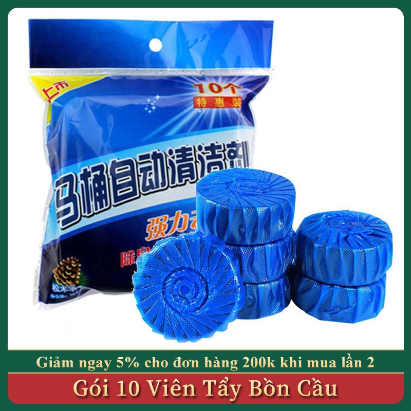 10 Viên Tẩy Bồn Cầu, Thả Bôn Cầu, Diệt Vi Trùng, Khử Mùi Nhà Vệ Sinh Tiện Dụng (1 Gói 10 Viên) -giadunghn1