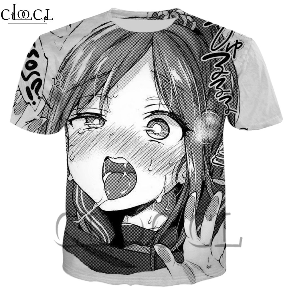 Áo Thun Cổ Tròn In Hoạ Tiết Ahegao Hentai 3d Thời Trang