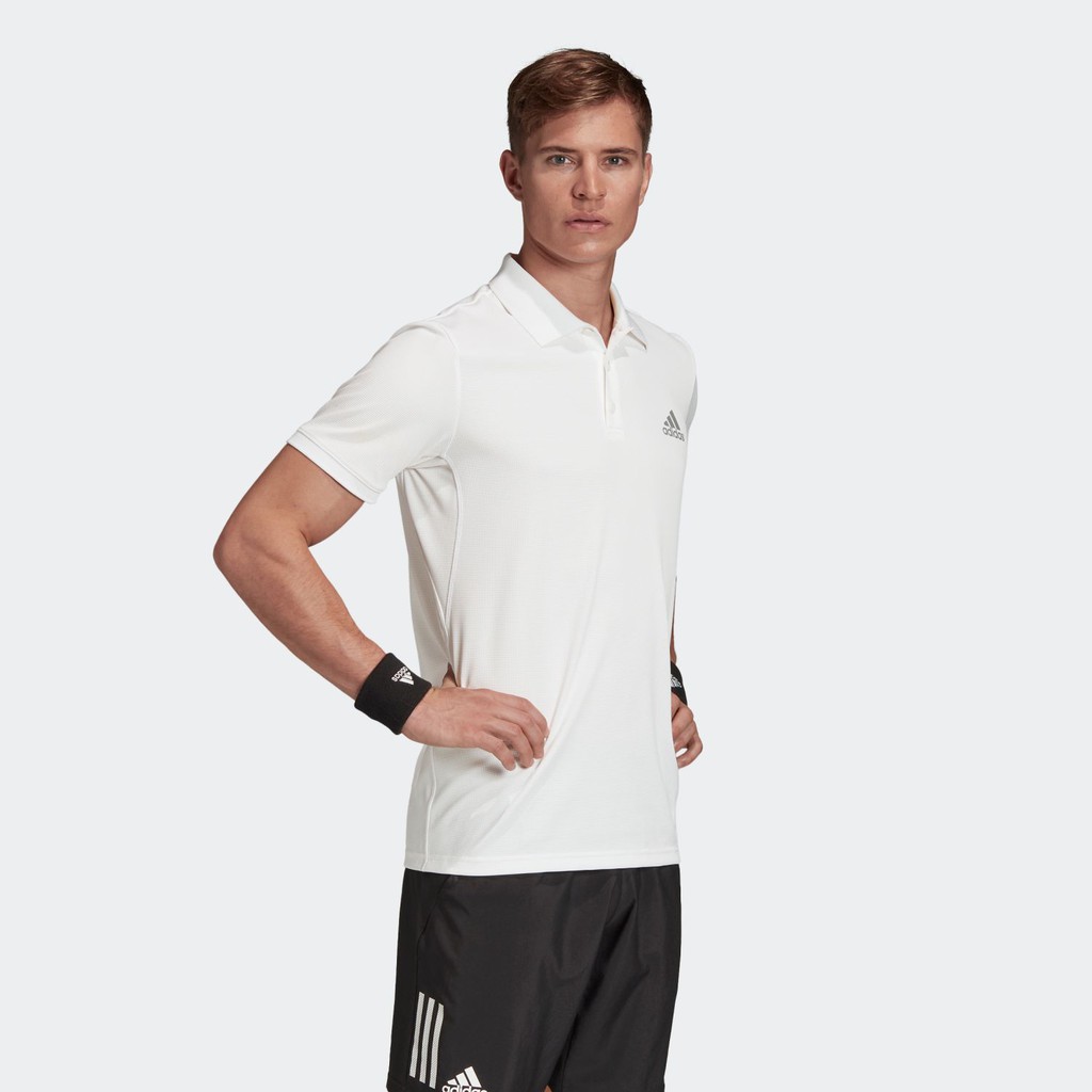 Áo Tennis Polo Adidas nam trơn chính hãng Authentic - Trắng