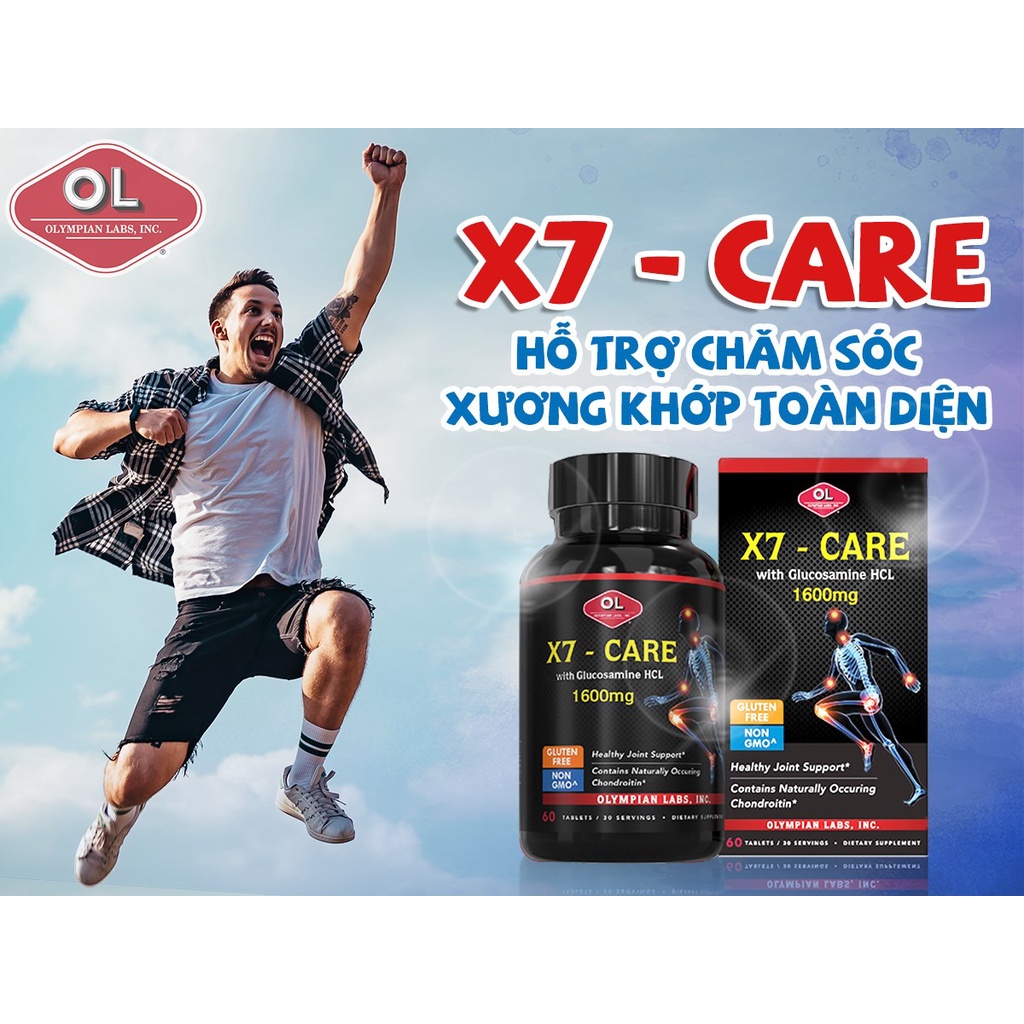 Viên Uống Olympian Labs X7- Care Chăm Sóc Sức Khỏe Xương Khớp, Đĩa Đệm - Hộp 60 viên