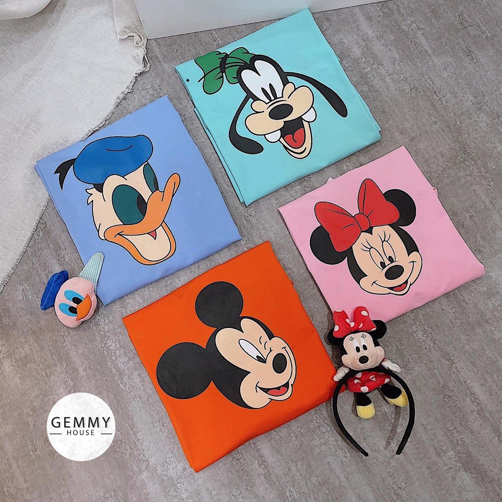 Váy xuông dài, đầm thun suông chất cotton Gemmy House in hình mickey