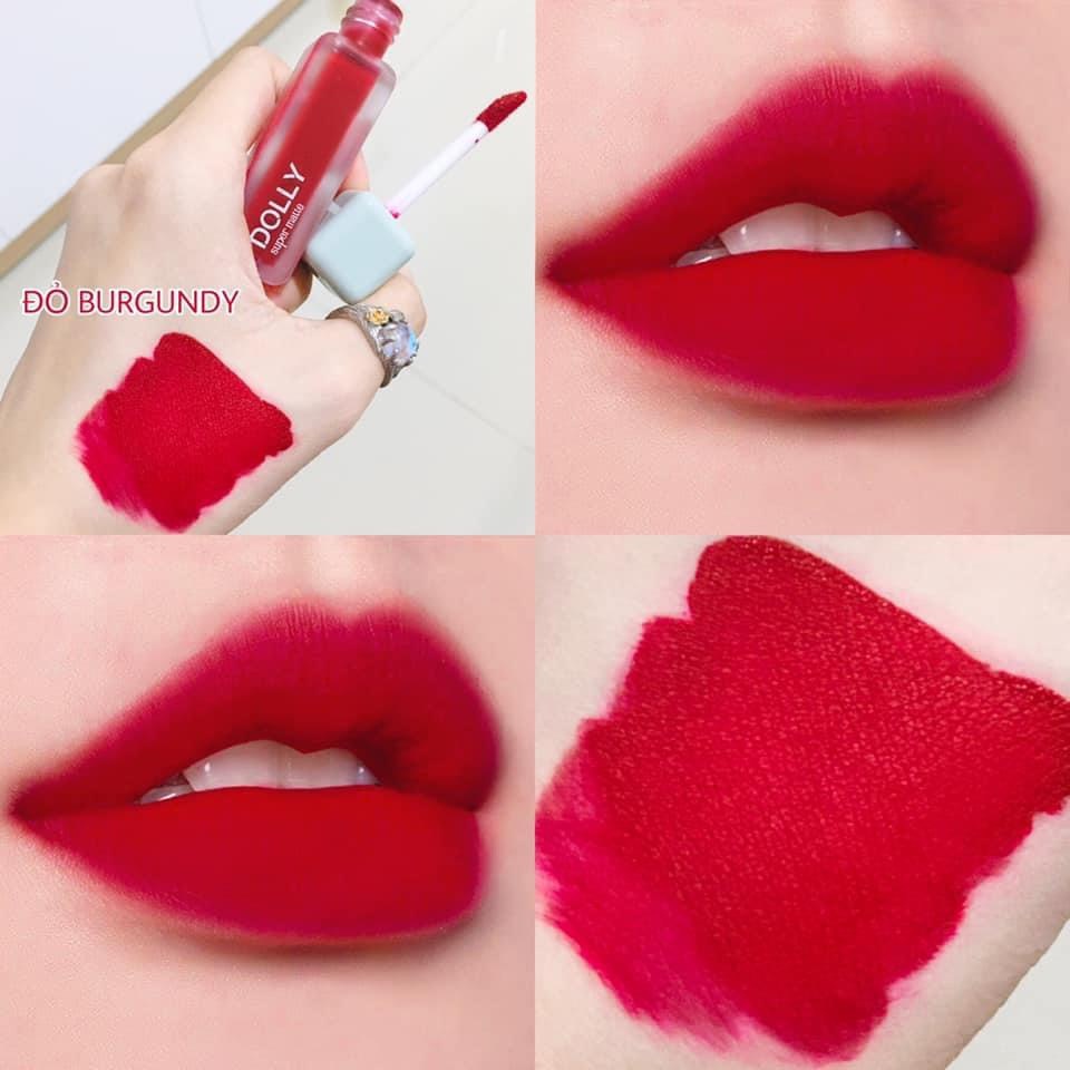 Son kem lì  Dolly super matte, son kem lì không chì bền màu lâu trôi MUA 2 THỎI TẶNG 1 DƯỠNG MÔI