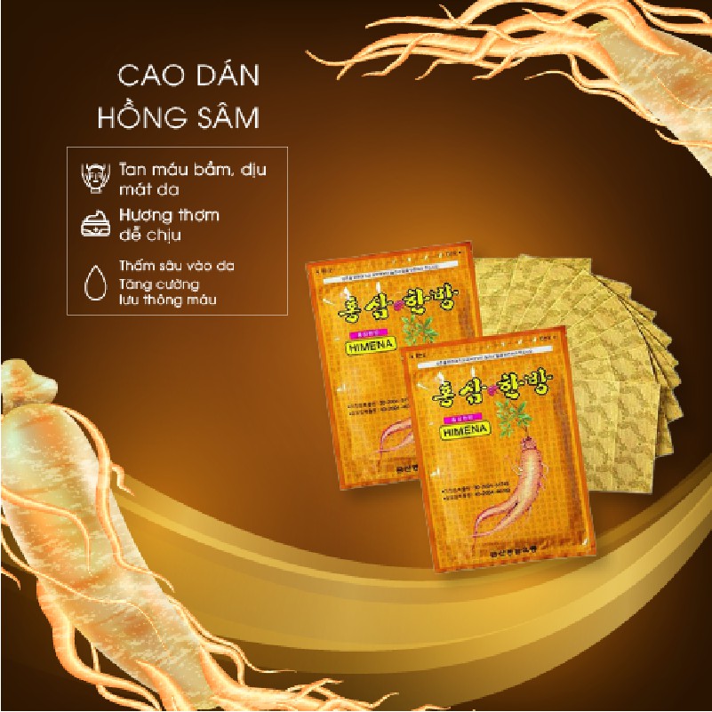 Cao dán hồng sâm nhập khẩu Hàn Quốc | Thương hiệu Himena