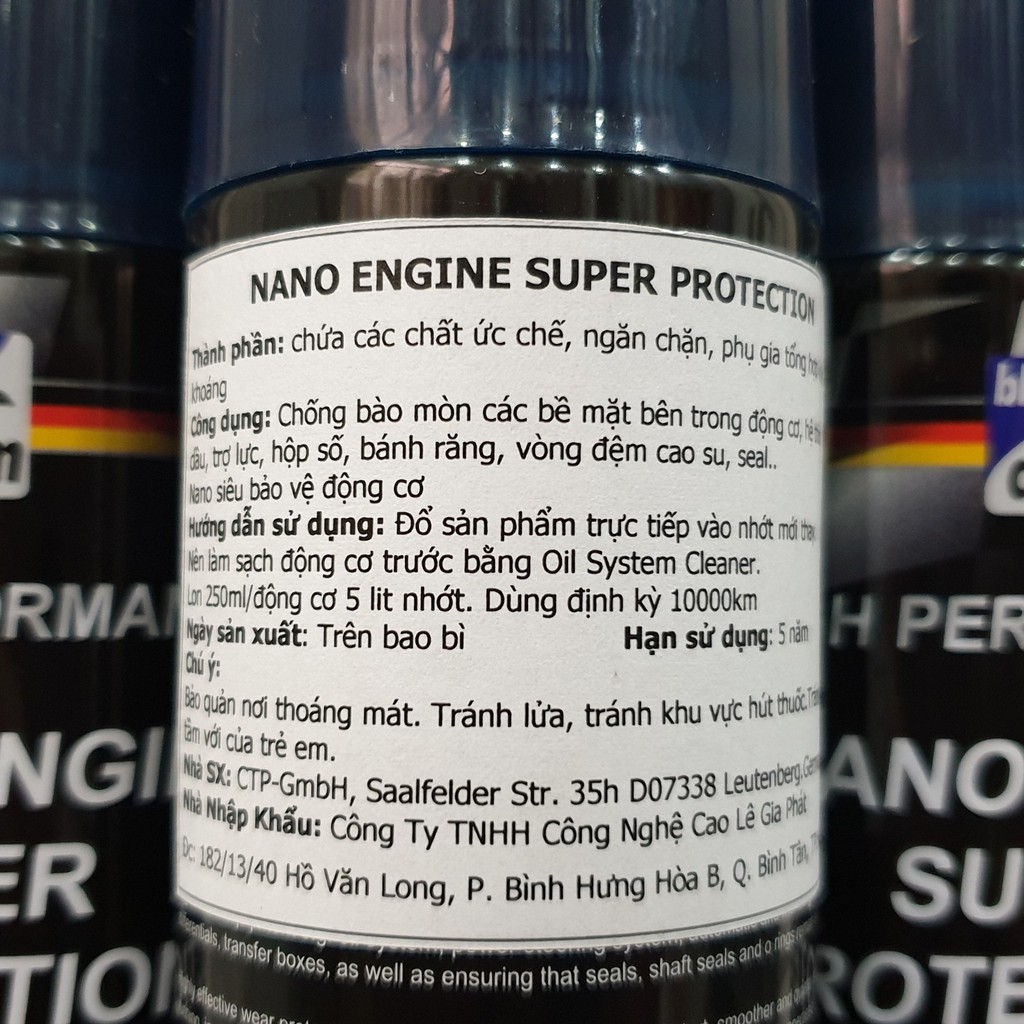 Bluechem Nano Engine Super Protection 250ml ( Bảo Vệ Động Cơ )