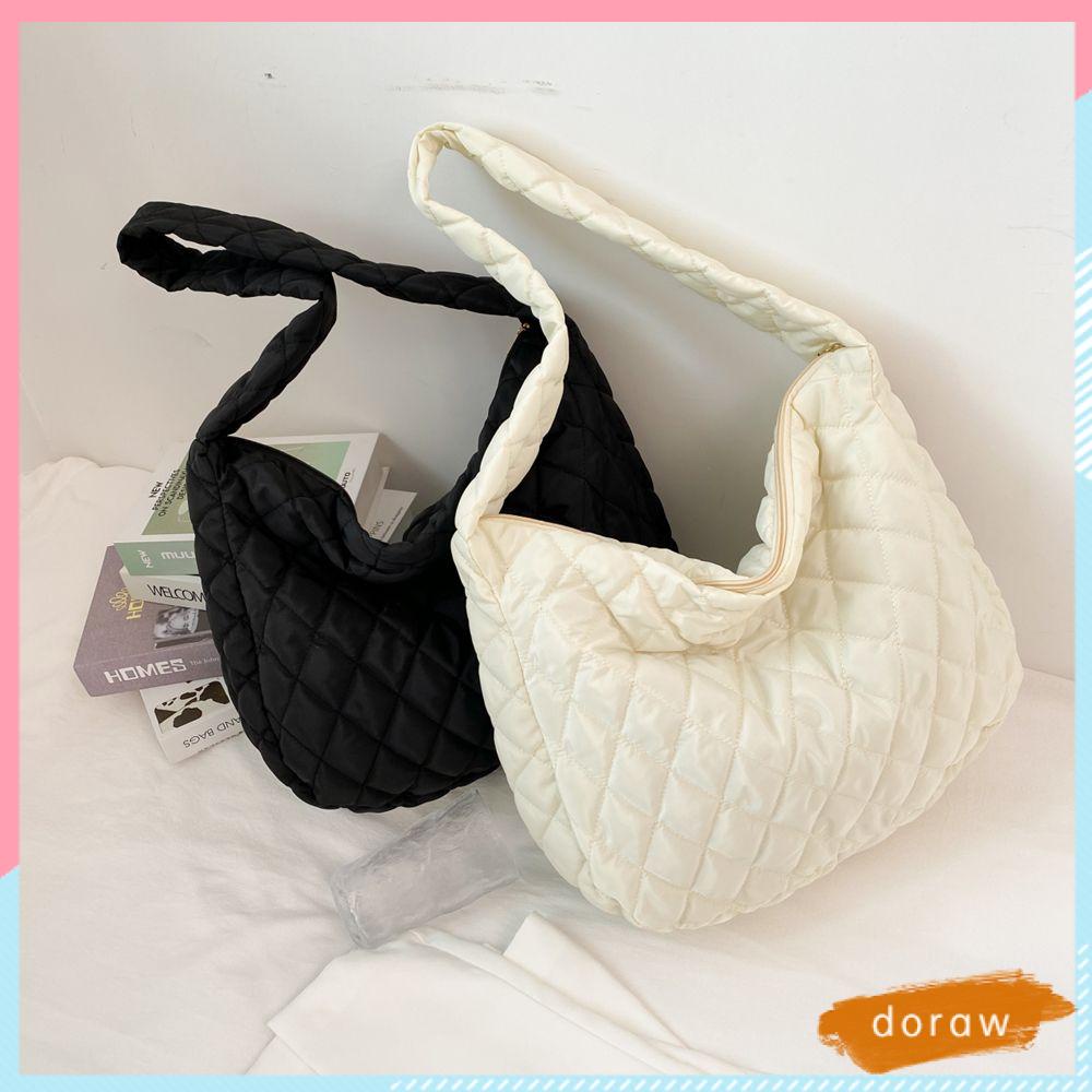 Túi Tote Lót Bông Cotton Họa Tiết Kẻ Sọc Nhiều Màu Sắc Thời Trang Mùa Đông Cho Nữ