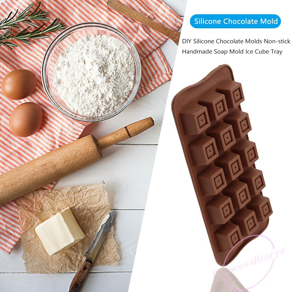 Khay silicon thiết kế hình chocolate chất liệu chống dính thích hợp làm khay đá hoặc khay đổ bánh xà phòng DIY