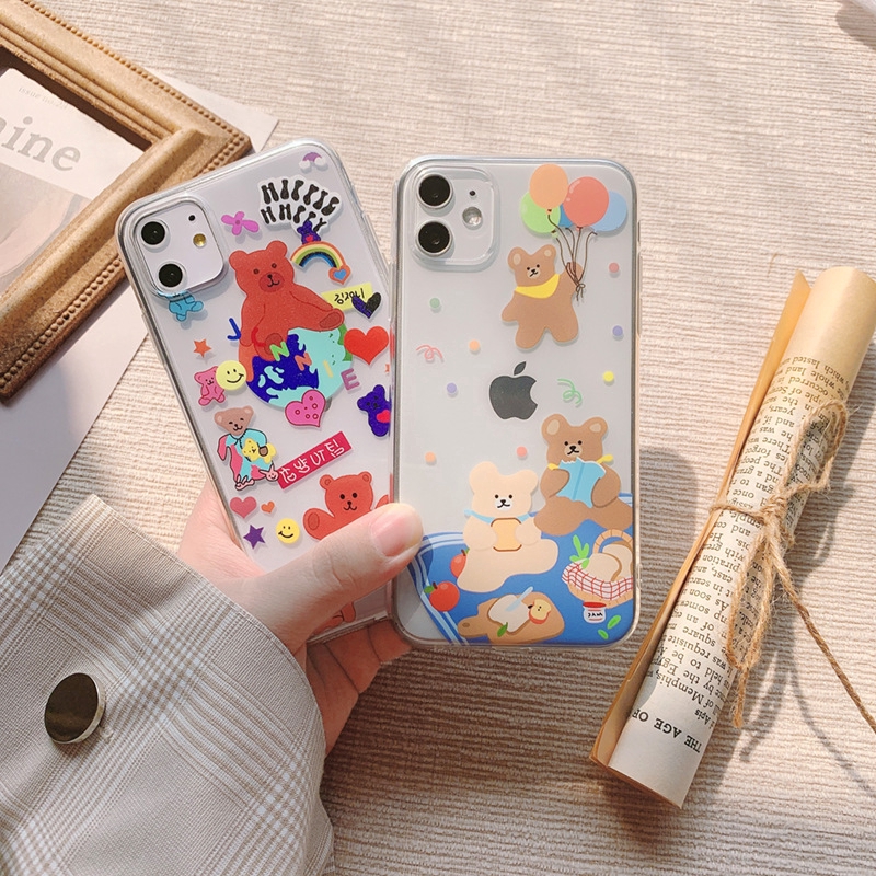 Ốp điện thoại in hình gấu hoạt hình tiện dụng cho Iphone 5/5S/6/6plus/6S/6S plus/6/7/7plus/8/8plus/X/XS/XS Max/11 54 | BigBuy360 - bigbuy360.vn