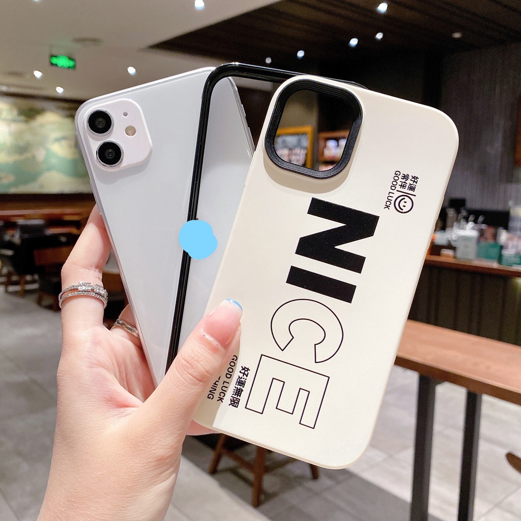 Ốp Điện Thoại in Chữ Tiếng Anh Màu Trắng Đen Chống Sốc 3 Trong 1 Cho iPhone 14 / 13 / 12 / 11 / X / 8 / 7P