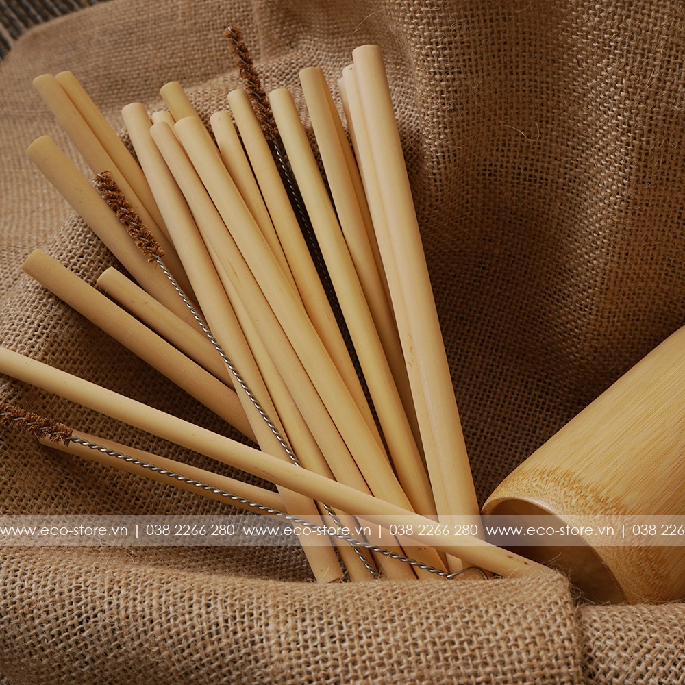 Bộ 10 ống hút tre 20cm - Giải pháp thay thế ống nhựa | www.ongtre.vn | BigBuy360 - bigbuy360.vn