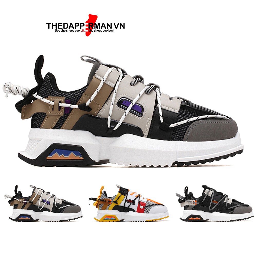 Giày thể thao sneaker nam THEDAPPERMAN XK008 tăng chiều cao 5cm, đế xẻ rãnh chống trơn, siêu chất, màu nâu