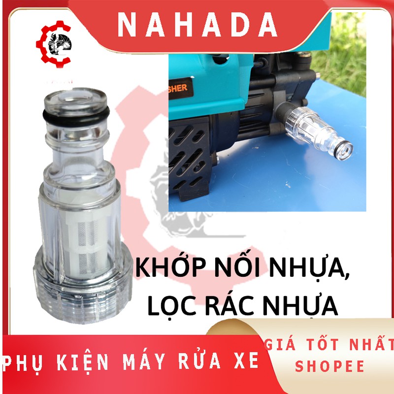 Khớp nối nhanh phụ kiện máy rửa xe bằng nhựa đầu nối cút nối lọc rác máy xịt rửa xe