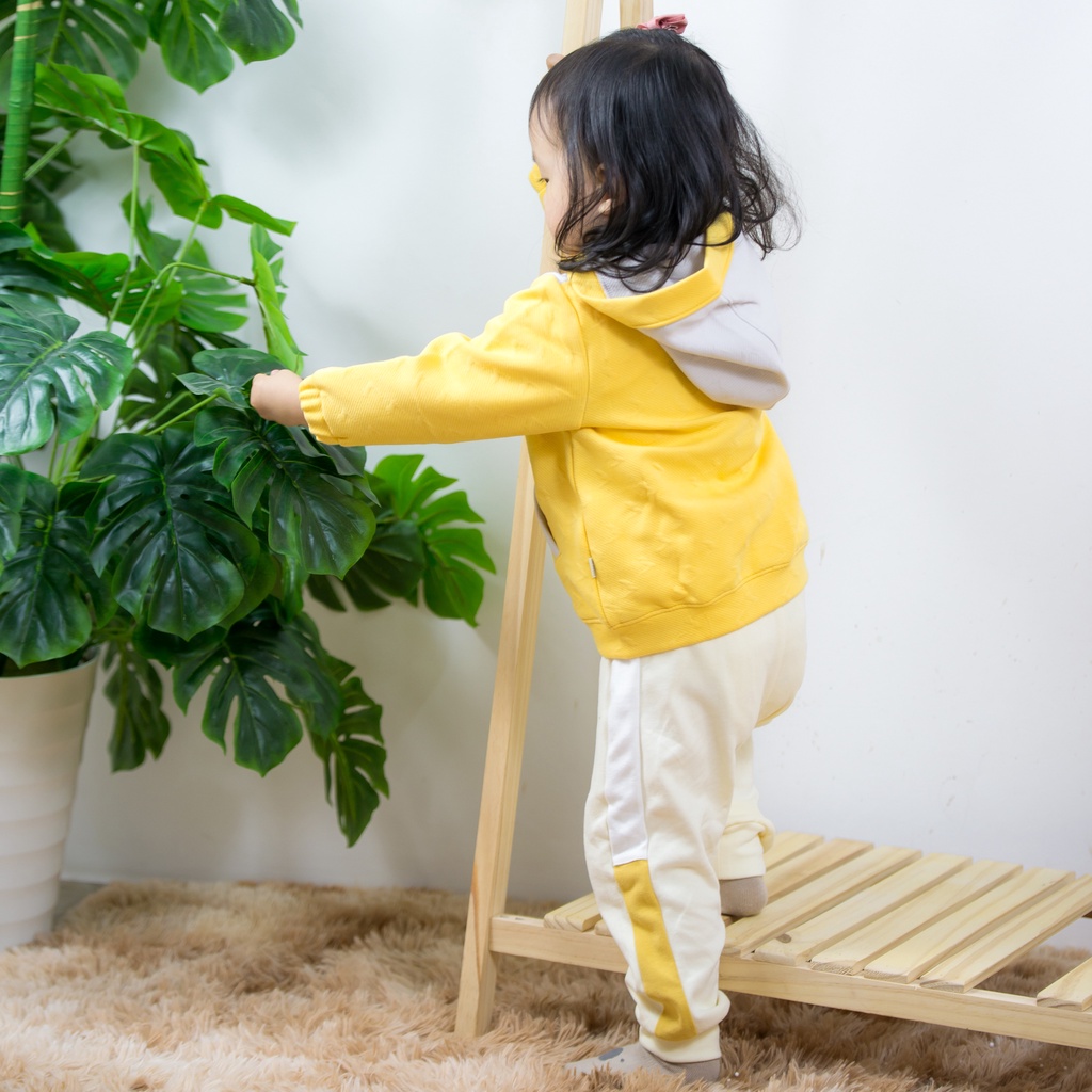 [UALA ROGO] Áo khoác nỉ trần bông phối tai gấu có mũ cho bé 1-3Y Hàng chính hãng