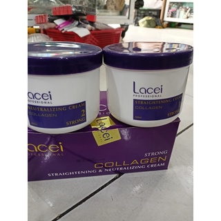 Kem duỗi tóc lacei colagen tím cặp 500ml x 2