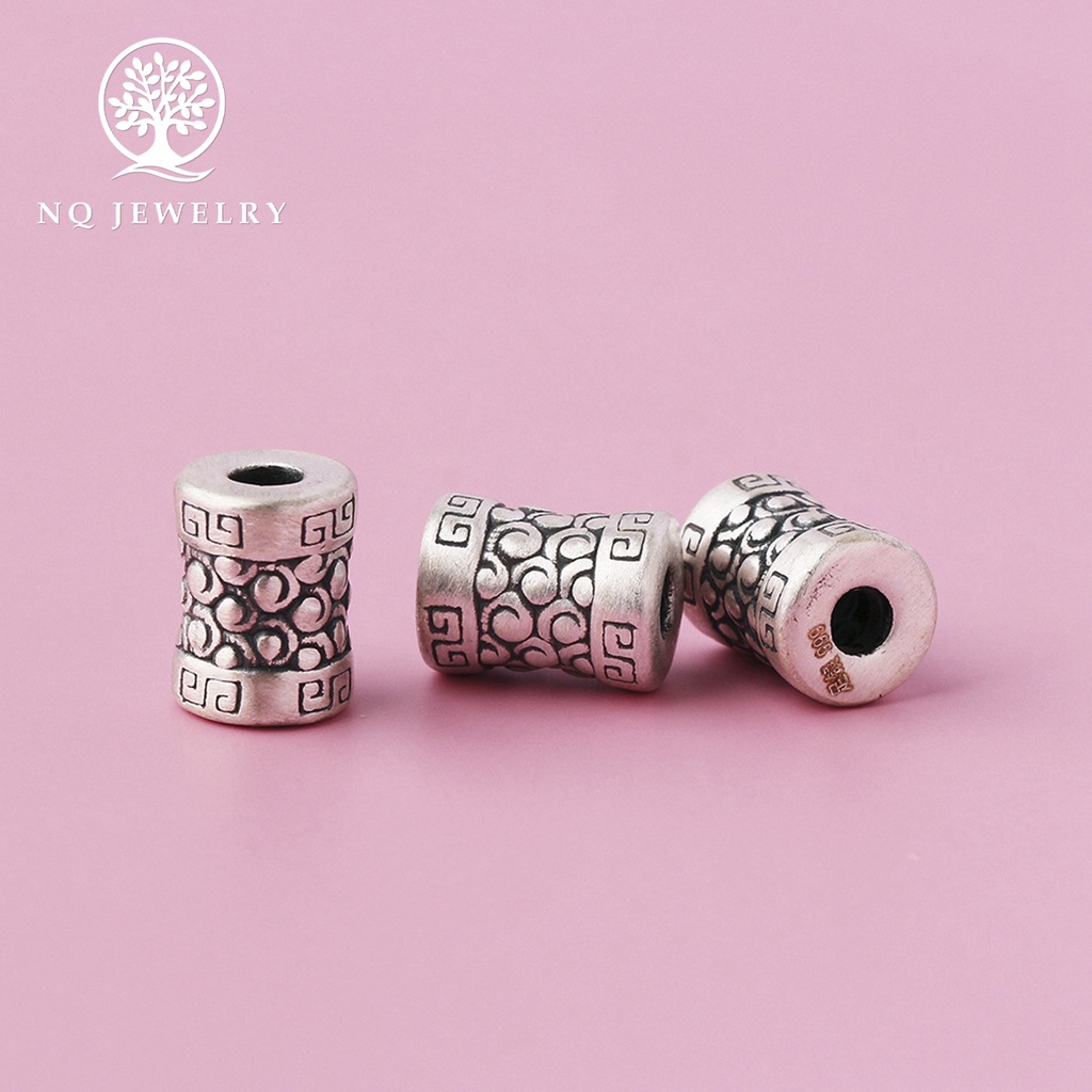 Charm bạc xỏ ngang họa tiết đám mây - NQ Jewelry