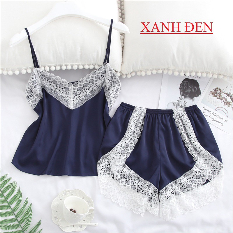 Đồ ngủ lụa đùi 2 dây cao cấp💝FREESHIP💝  SL160 váy ngủ pijama đui cộc tay ngủ lụa đẹp siêu sale giá rẻ | BigBuy360 - bigbuy360.vn