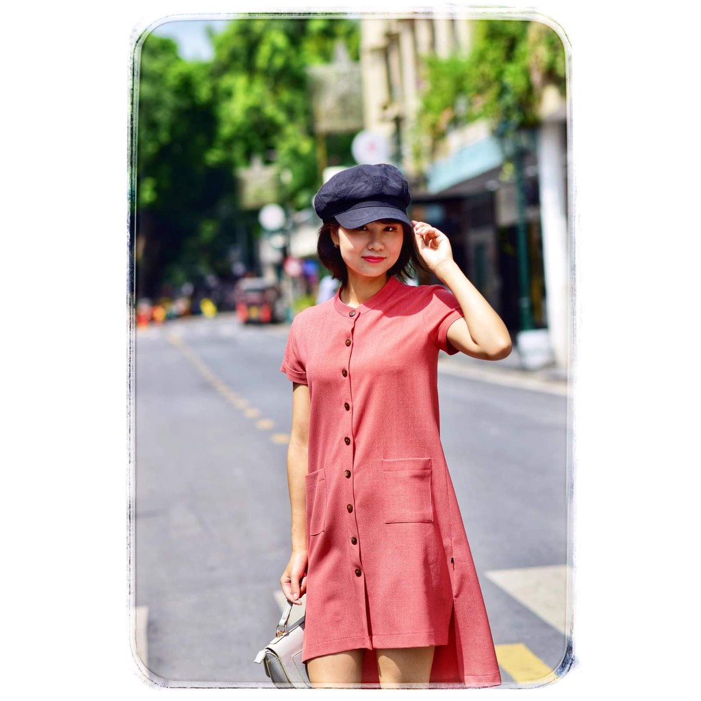 VÁY SO LE ĐŨI MÀU HỒNG GẠCH – PINK BRICK ( BALA DESIGN ) - Size L