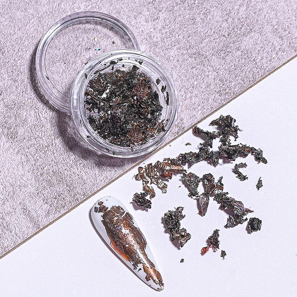 Phụ Kiện Trang Trí Móng Tay Nghệ Thuật QQMALL|Vòng Đeo Tay Nhiều Màu Sắc Dễ Thương Xinh Xắn|Miếng Dán Móng Tay 3D Bằng Nhôm Hình Chiếc Lá