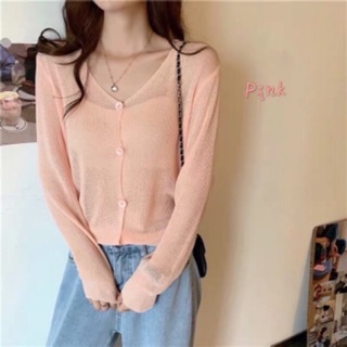 Áo Khoác Len Dáng Ngắn Cổ Tim