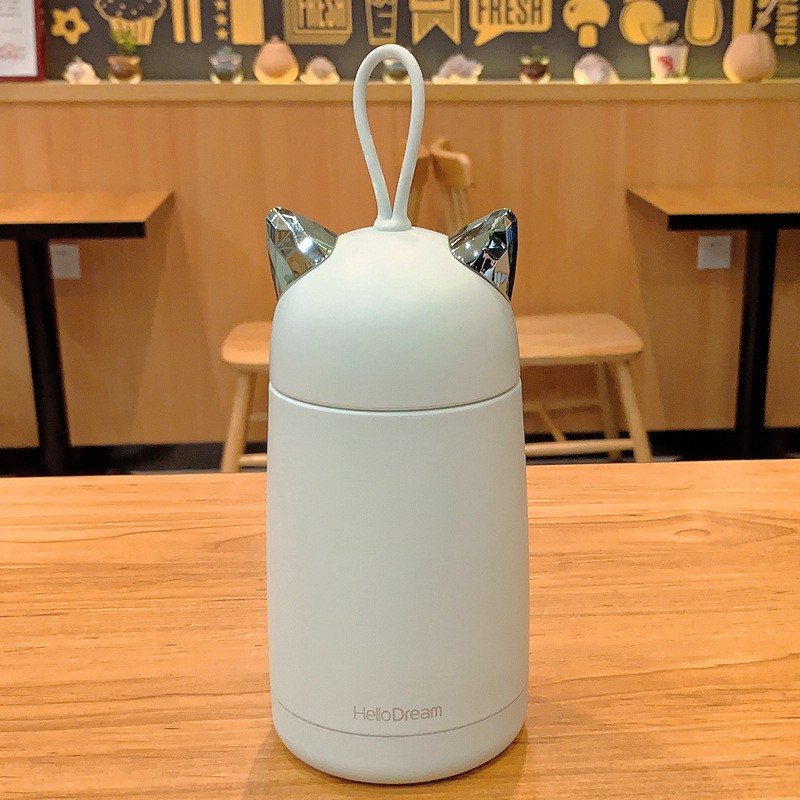 Bình giữ nhiệt tai mèo Hello dream dễ thương dung tích 330ml inox 304 giữ nhiệt 15h