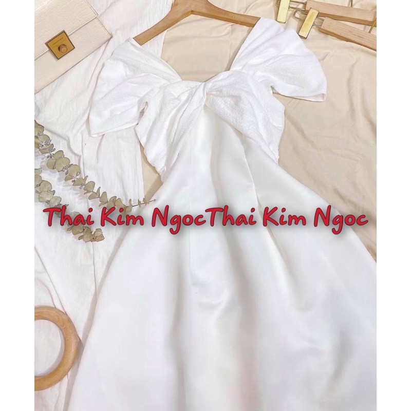 Đầm dự tiệc bẹt vai phi xoắn nơ | BigBuy360 - bigbuy360.vn