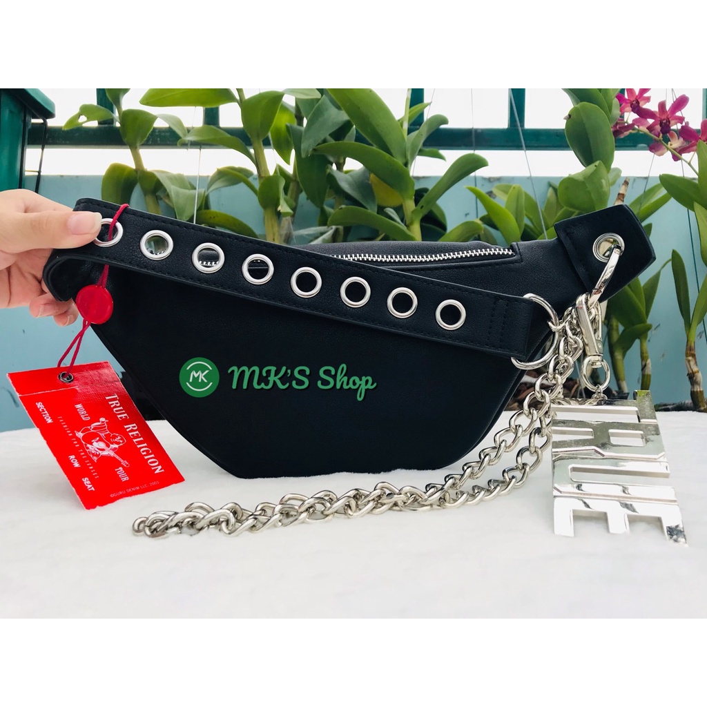 TÚI BAO TỬ ÔNG ĐỊA TRUE RELIGION MÀU ĐEN - SIZE 30CM