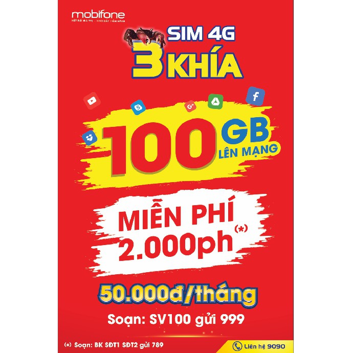 sim vinaphone 4g 100gb