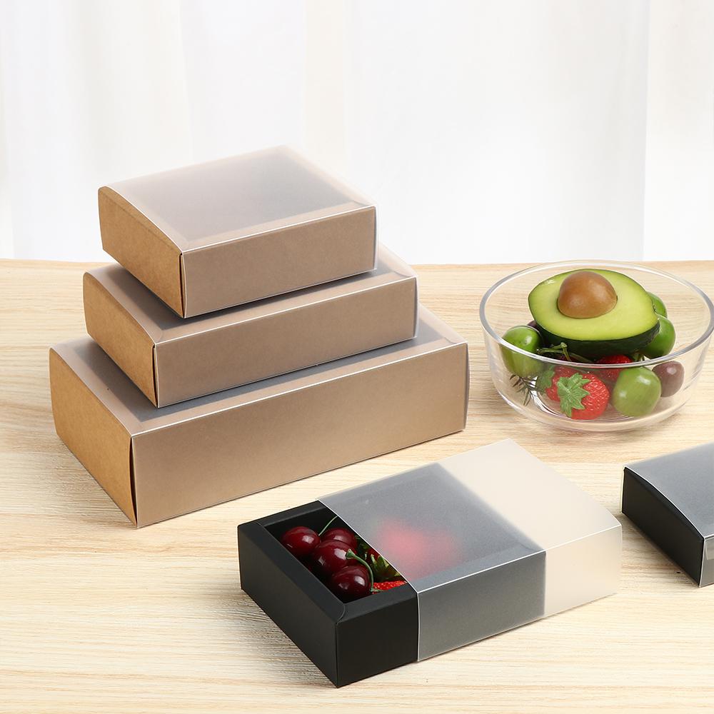 Set 10 Hộp Đựng Bánh Kẹo Bằng Nhựa Cứng Màu Trắng Đen Nâu