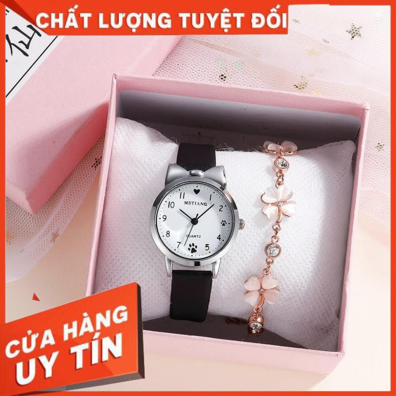 [FREESHIPXTRA] Đồng hồ thời trang nữ Mstianq MS025 dây da cực đẹp, mặt tròn nhỏ xinh xắn, số giờ dể dàng xem giờ .