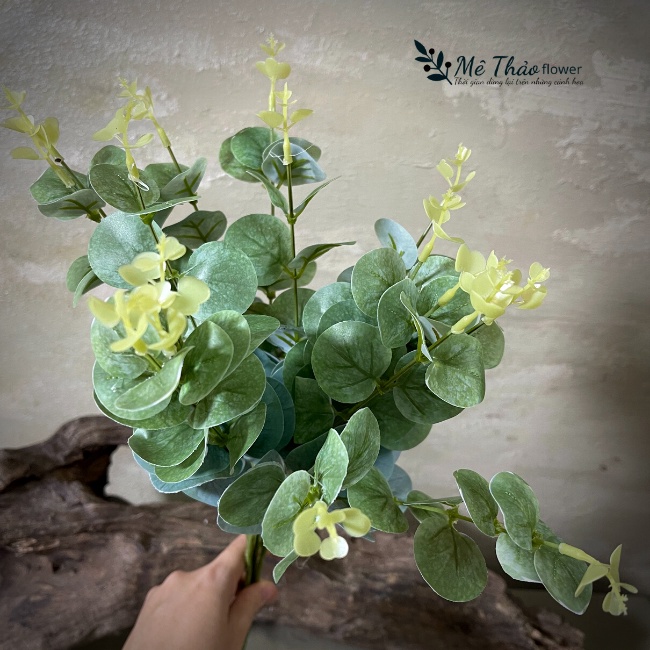 [Ảnh shop chụp] Cụm Lá Táo Giả Trang Trí Nội Thất, Decor Phòng Khách, Quán Cafe Mê Thảo Flower