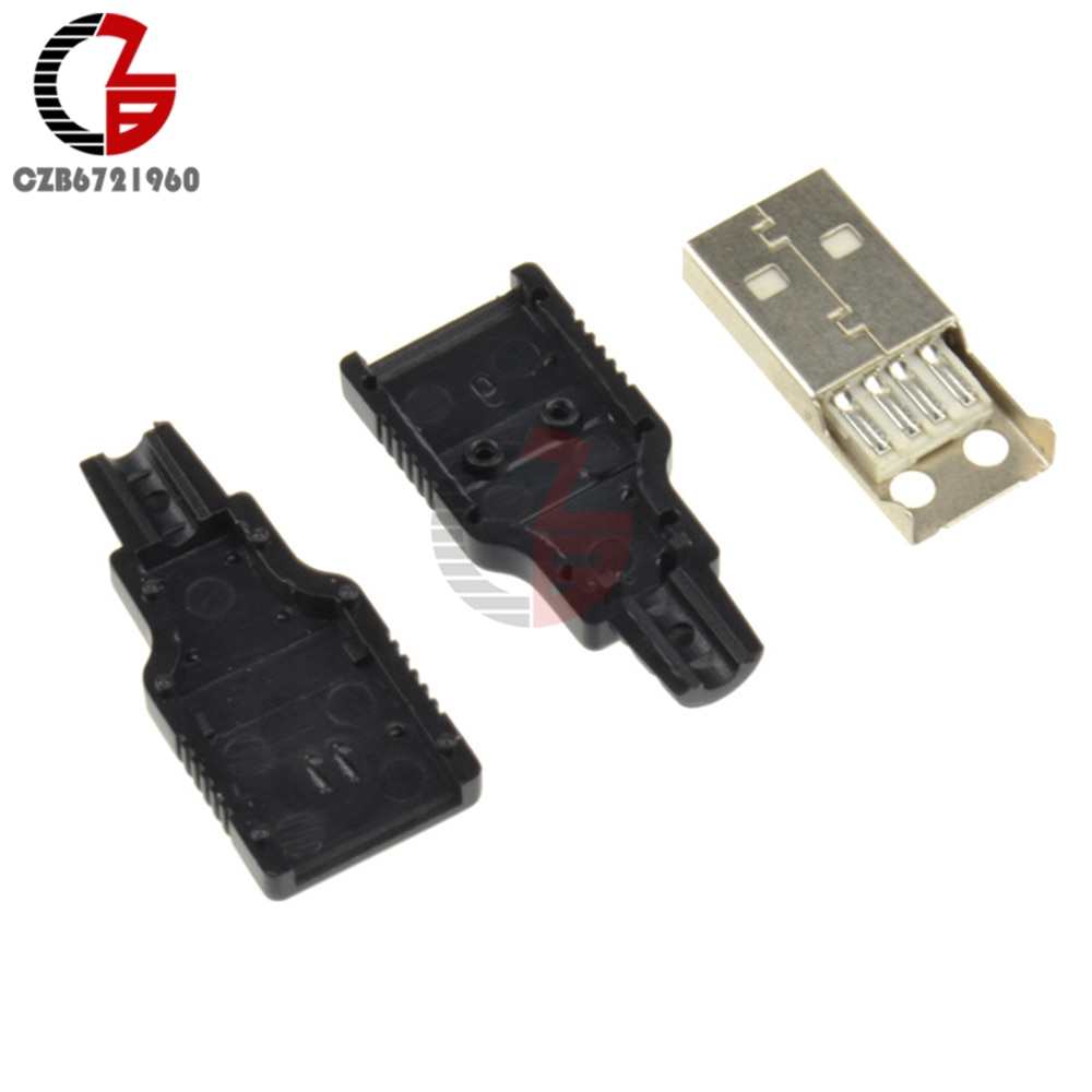 Set 10 đầu nối điều hợp USB2.0 type-A giắc cắm 4 pin USB có nắp bằng nhựa đen | BigBuy360 - bigbuy360.vn