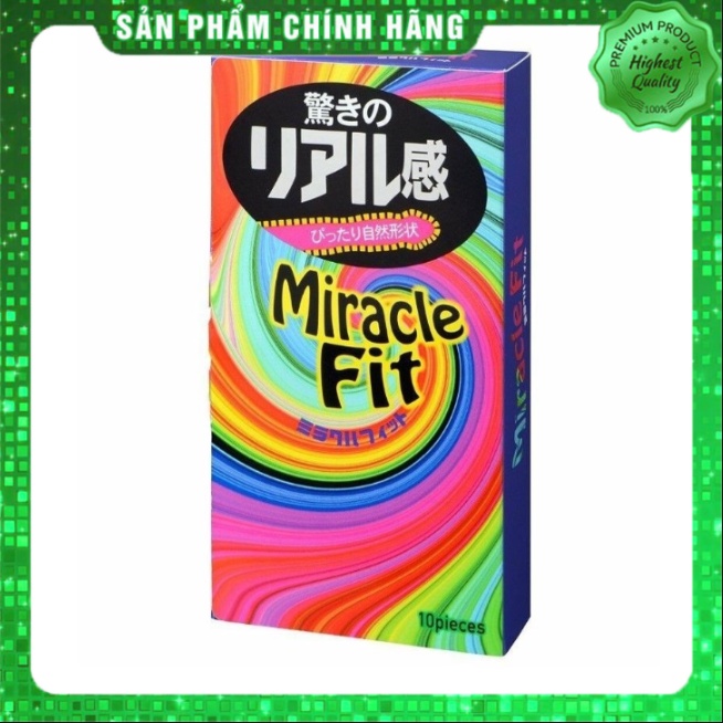 Bao Cao Su Siêu mỏng ôm sát Sagami Miracle Fit - size 49mm - hộp 10 bao - bcs Nhật Bản