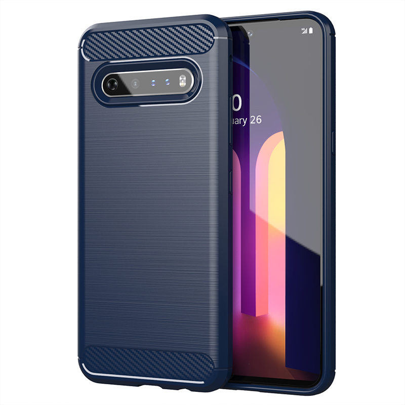 Ốp Điện Thoại tpu Mềm Kết Cấu Sợi carbon Cho lg v60 thinq v50 v50s k52 k62 k51 q51 k51s k41s k61 thinq