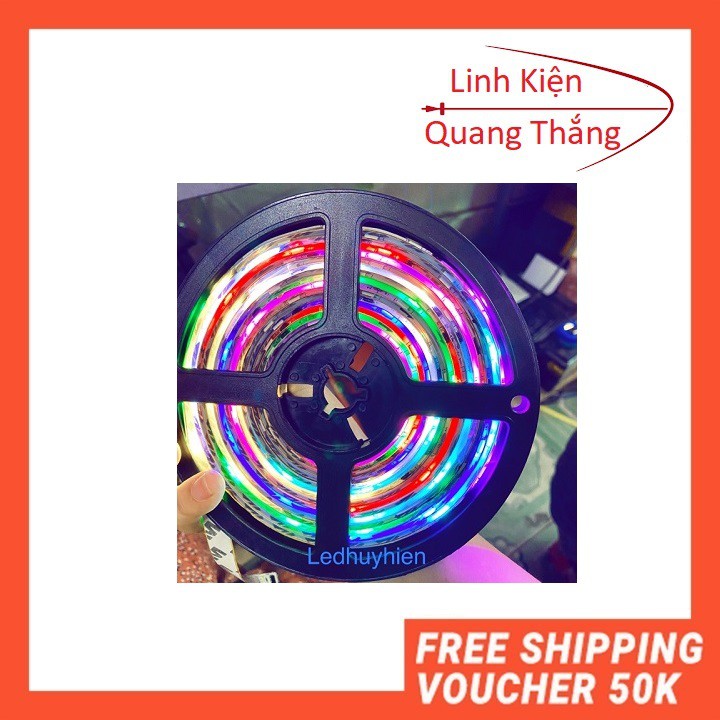 Led dây dán full màu 1903 nhây tự động - cuộn 5m bọc slicon chống nước