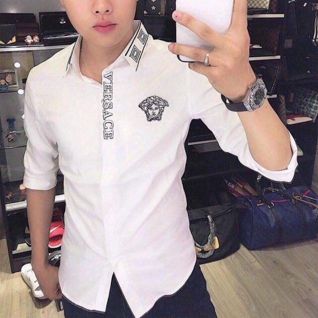 [BIG SALE] Áo sơ mi nam vesace hoạ tiết trẻ trung, năng động, cá tính