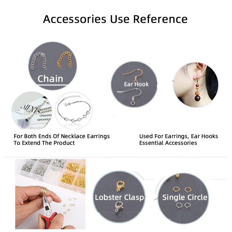 Hạt phụ kiện móc bông tai/ ghim gài dùng làm đồ trang sức thủ công