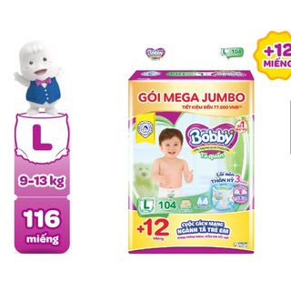 Tã quần bobby mega jumbo m120/l104 xl92/xxl84 , m120/l104/xl92/xxl84