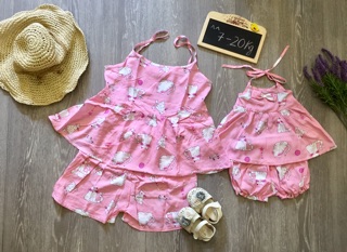 Set mẹ mặc nhà 2 dây lanh(lẻ mẹ)