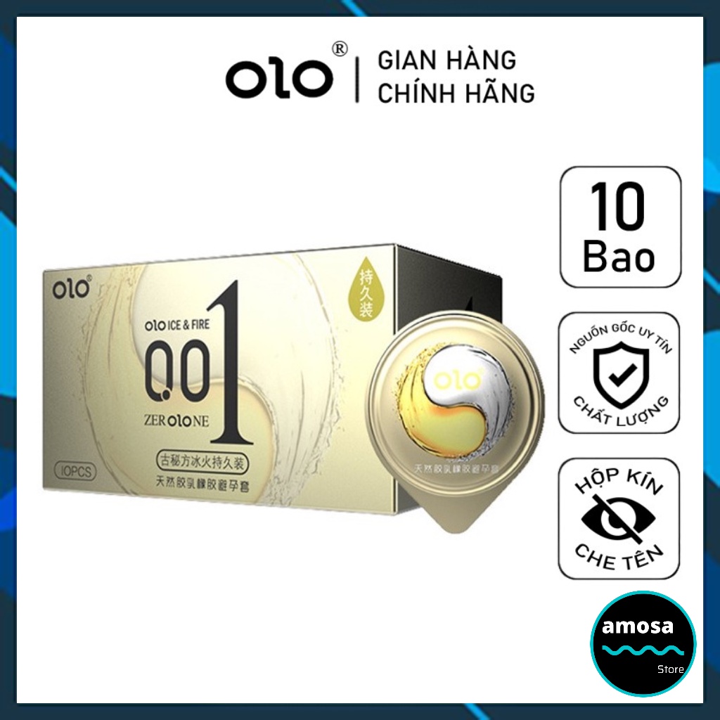 Bao cao su OLO lửa và băng chống xuất tinh sớm siêu mỏng kéo dài thời gian 001 bcs AMOSA