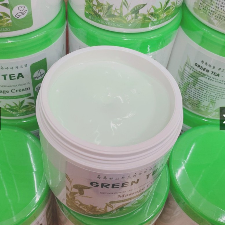 Kem Massage Mặt, Kem Massage Body Trà Xanh Hàn Quố-Green Tea Massage Cream