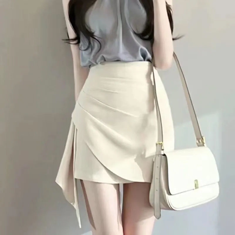 Váy dài  chân váy xếp ly  Bộ Áo Hai Dây Phối Chân Váy Ngắn Phong Cách Pháp Cổ Điển Thời Trang Mùa Hè Hàng Mới