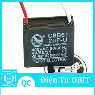 Tụ 2uf 400vac - tụ quạt bàn - tụ quạt treo - tụ quạt tản 50/60hz