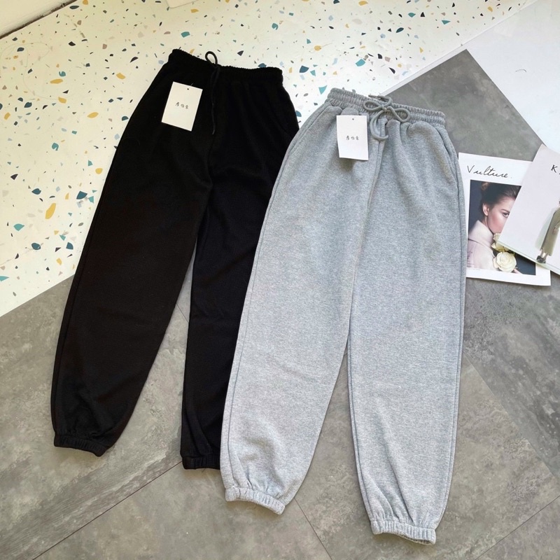 Quần Joggers Quần Bom Nỉ Vuông Bo Gấu Hàng Quảng Châu Siêu Đẹp M081